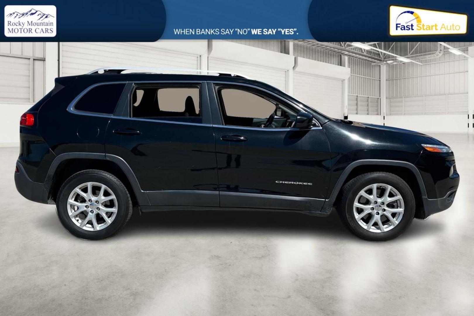 2018 Black Jeep Cherokee Latitude FWD (1C4PJLCB3JD) with an 2.4L L4 DOHC 16V engine, 9A transmission, located at 767 S State Road, Pleasant Grove, UT, 84062, (801) 785-1058, 40.354839, -111.736687 - Photo#1