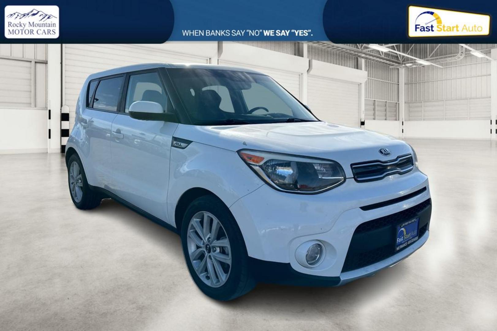 2018 White Kia Soul + (KNDJP3A56J7) with an 2.0L L4 DOHC 16V engine, 6A transmission, located at 7755 State Street, Midvale, UT, 84047, (801) 753-9063, 40.610329, -111.890656 - Photo#0