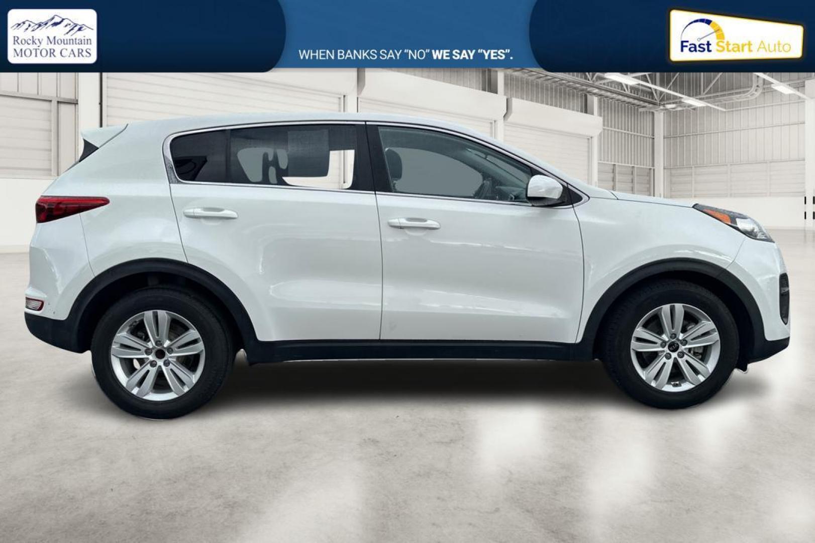 2018 White Kia Sportage LX FWD (KNDPM3AC7J7) with an 2.4L V6 DOHC 24V engine, 6A transmission, located at 7755 State Street, Midvale, UT, 84047, (801) 753-9063, 40.610329, -111.890656 - Photo#1