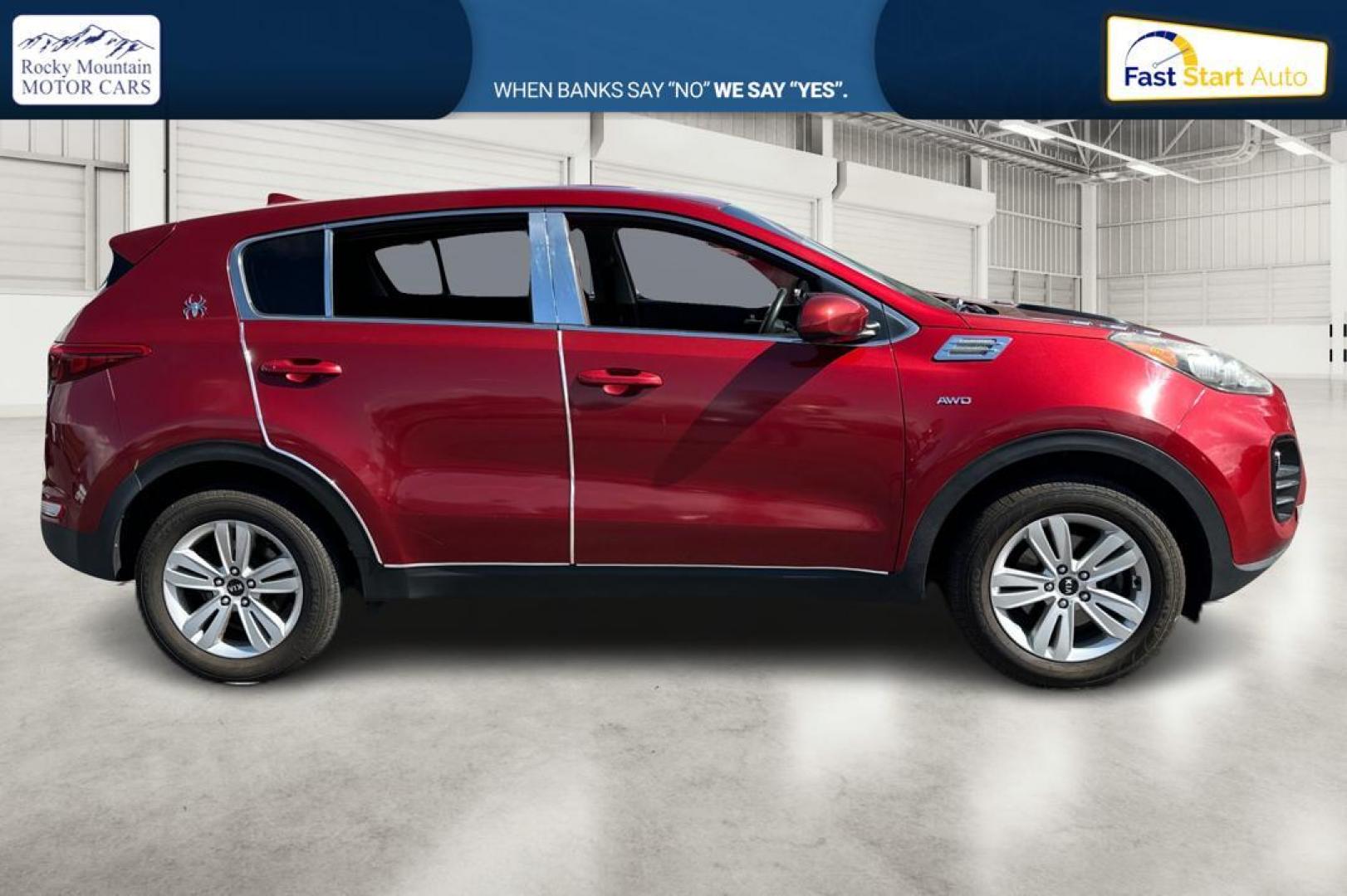 2018 Red Kia Sportage LX AWD (KNDPMCACXJ7) with an 2.4L V6 DOHC 24V engine, 6A transmission, located at 767 S State Road, Pleasant Grove, UT, 84062, (801) 785-1058, 40.354839, -111.736687 - Photo#1