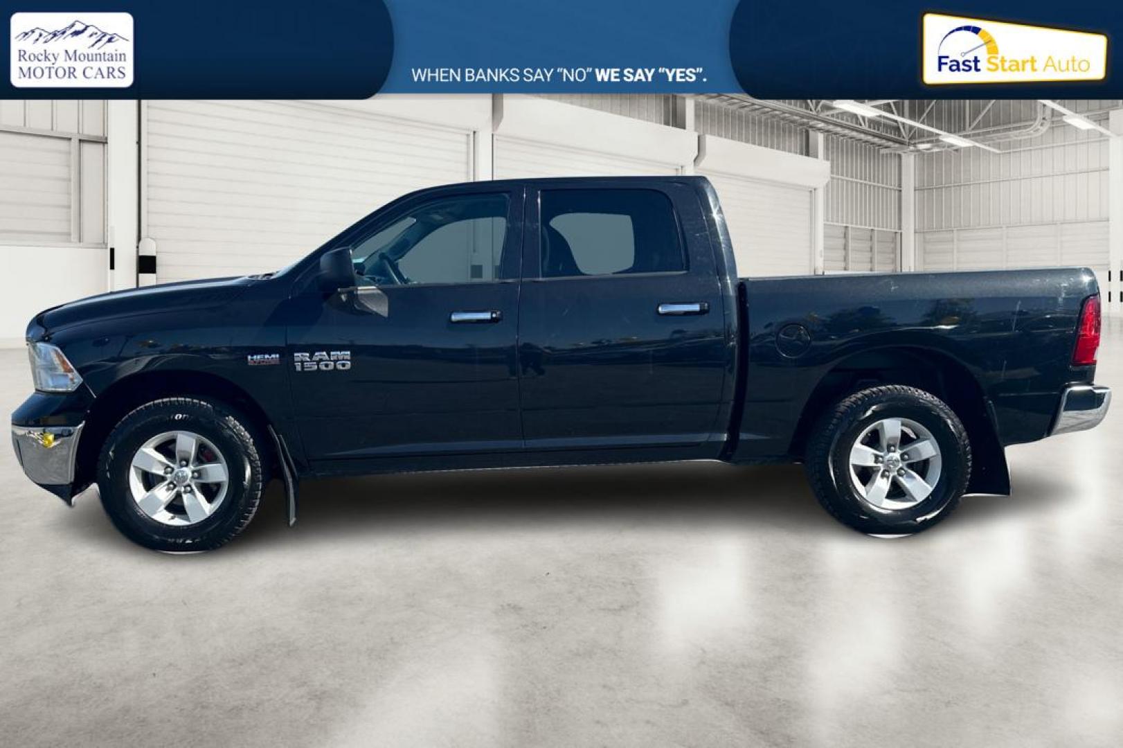 2018 Black RAM 1500 SLT Crew Cab SWB 4WD (1C6RR7LT4JS) with an 5.7L V8 OHV 16V engine, 8A transmission, located at 7755 State Street, Midvale, UT, 84047, (801) 753-9063, 40.610329, -111.890656 - Photo#6