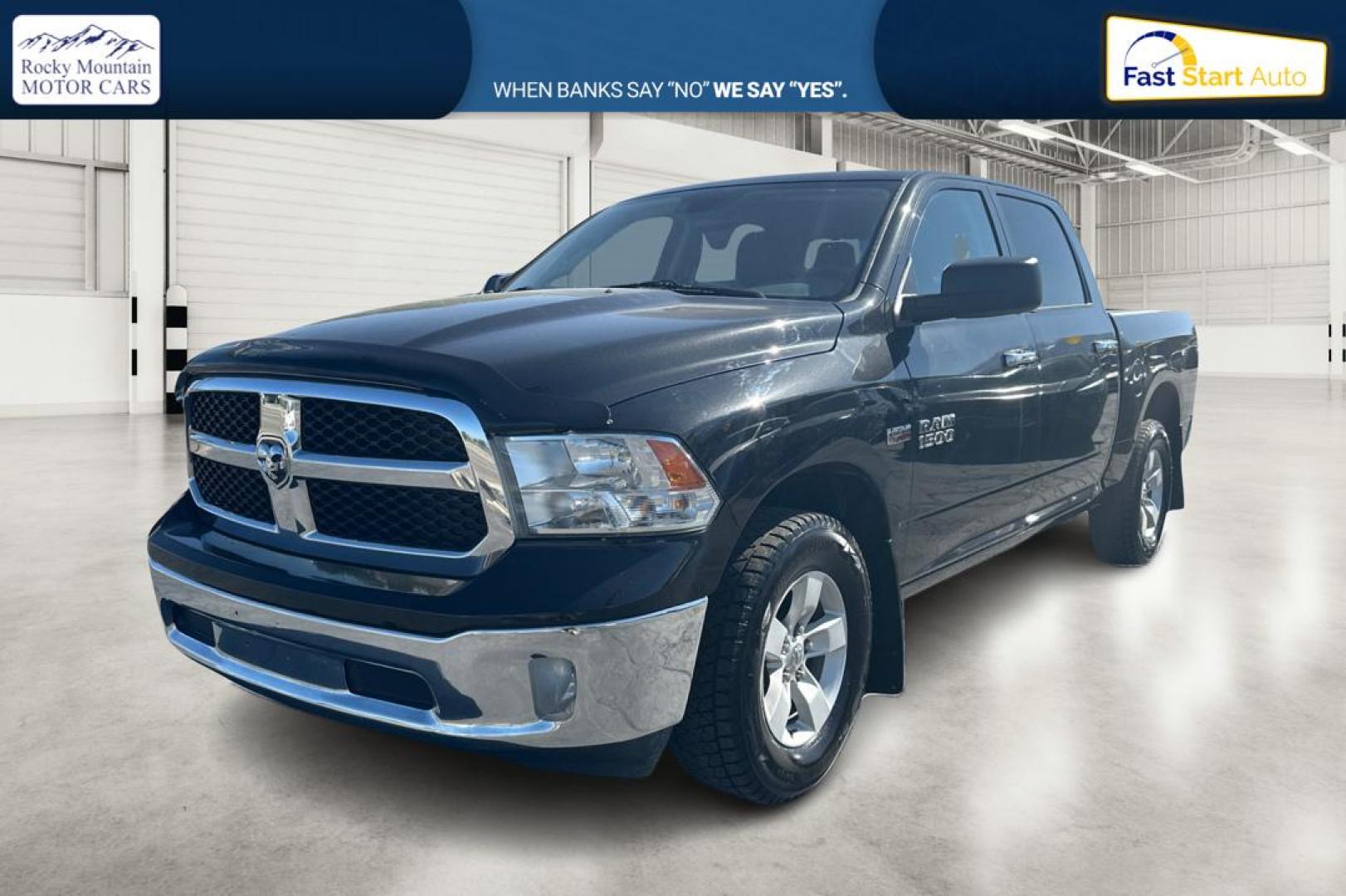 2018 Black RAM 1500 SLT Crew Cab SWB 4WD (1C6RR7LT4JS) with an 5.7L V8 OHV 16V engine, 8A transmission, located at 7755 State Street, Midvale, UT, 84047, (801) 753-9063, 40.610329, -111.890656 - Photo#8