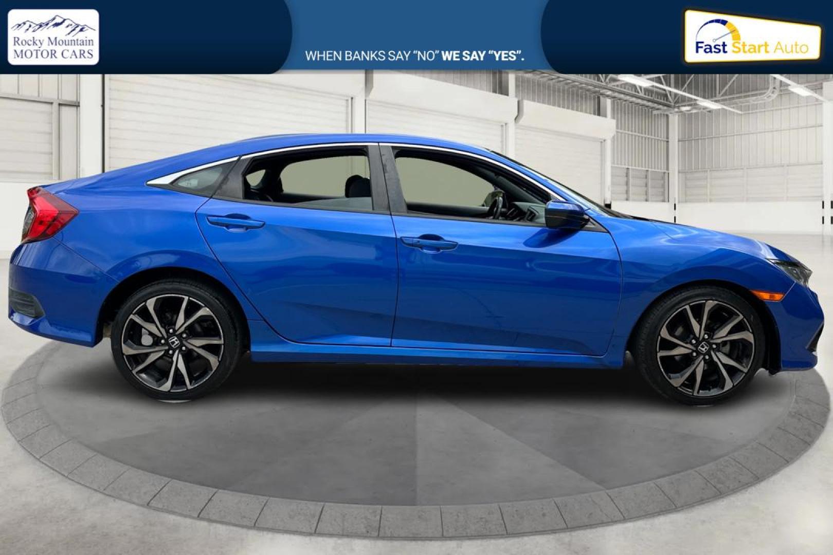 2019 Blue Honda Civic EX Honda Sensing Sedan CVT (2HGFC2F89KH) with an 2.0L L4 DOHC 16V engine, CVT transmission, located at 767 S State Road, Pleasant Grove, UT, 84062, (801) 785-1058, 40.354839, -111.736687 - Photo#1