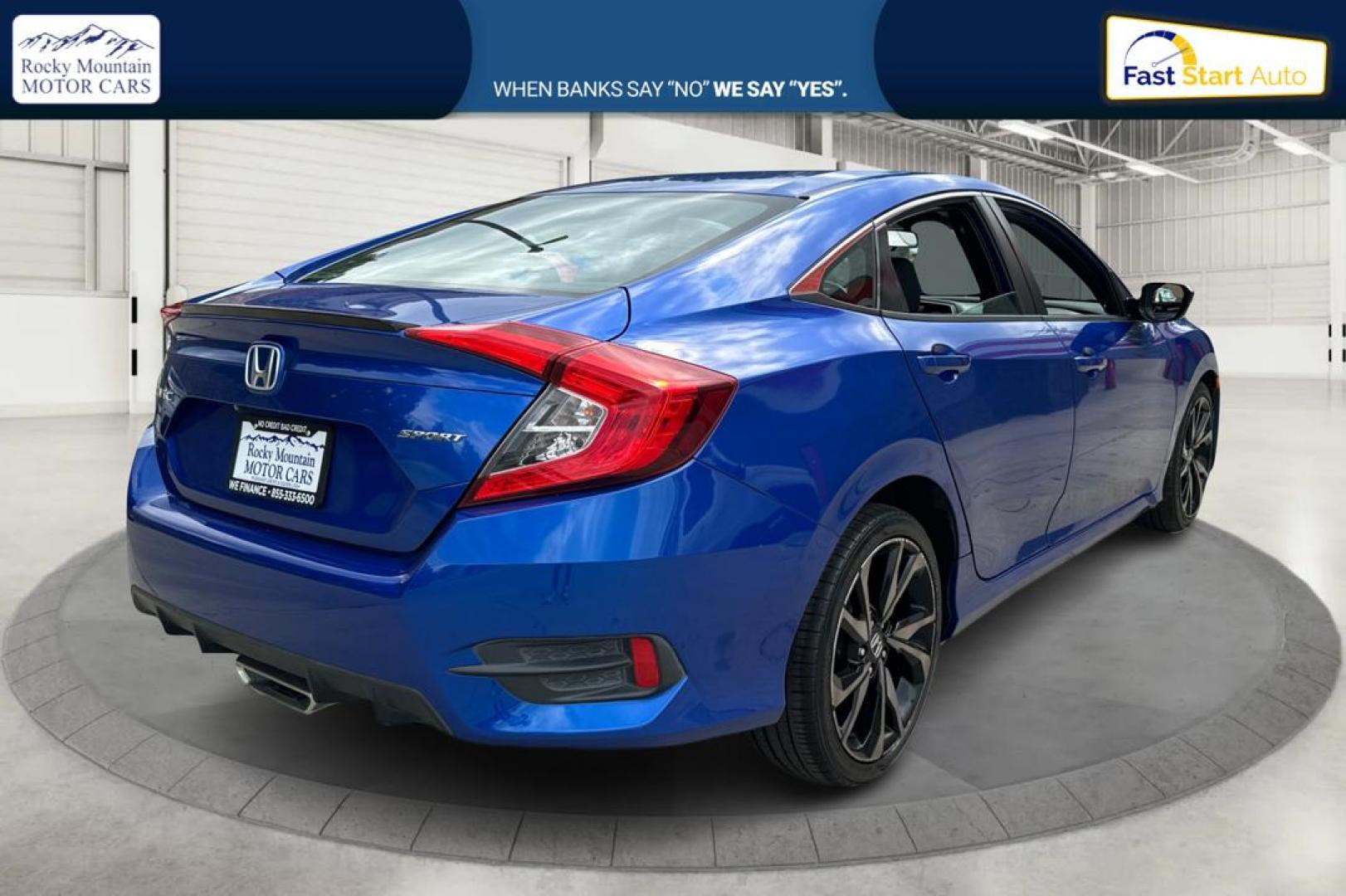 2019 Blue Honda Civic EX Honda Sensing Sedan CVT (2HGFC2F89KH) with an 2.0L L4 DOHC 16V engine, CVT transmission, located at 767 S State Road, Pleasant Grove, UT, 84062, (801) 785-1058, 40.354839, -111.736687 - Photo#2