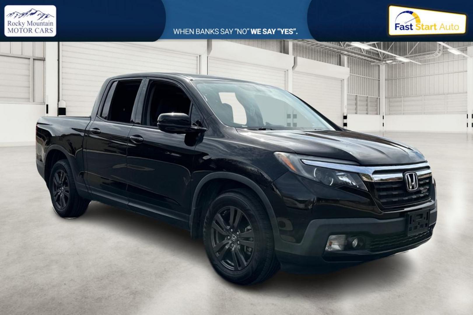 2019 Black Honda Ridgeline Sport (5FPYK2F15KB) with an 3.5L V6 SOHC 24V engine, 6A transmission, located at 7755 State Street, Midvale, UT, 84047, (801) 753-9063, 40.610329, -111.890656 - Photo#0