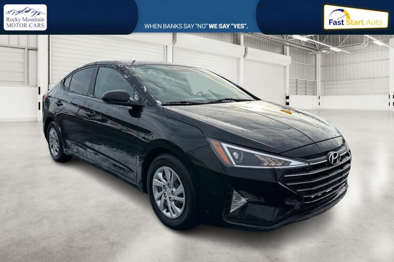 2019 Black Hyundai Elantra SE 6AT (KMHD74LF7KU) with an 1.8L L4 DOHC 16V engine, 6A transmission, located at 7755 State Street, Midvale, UT, 84047, (801) 753-9063, 40.610329, -111.890656 - Photo#0
