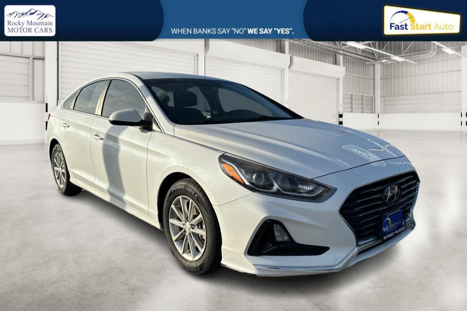 2019 White Hyundai Sonata SE (5NPE24AFXKH) with an 2.4L L4 DOHC 16V engine, 7A transmission, located at 7755 State Street, Midvale, UT, 84047, (801) 753-9063, 40.610329, -111.890656 - Photo#0