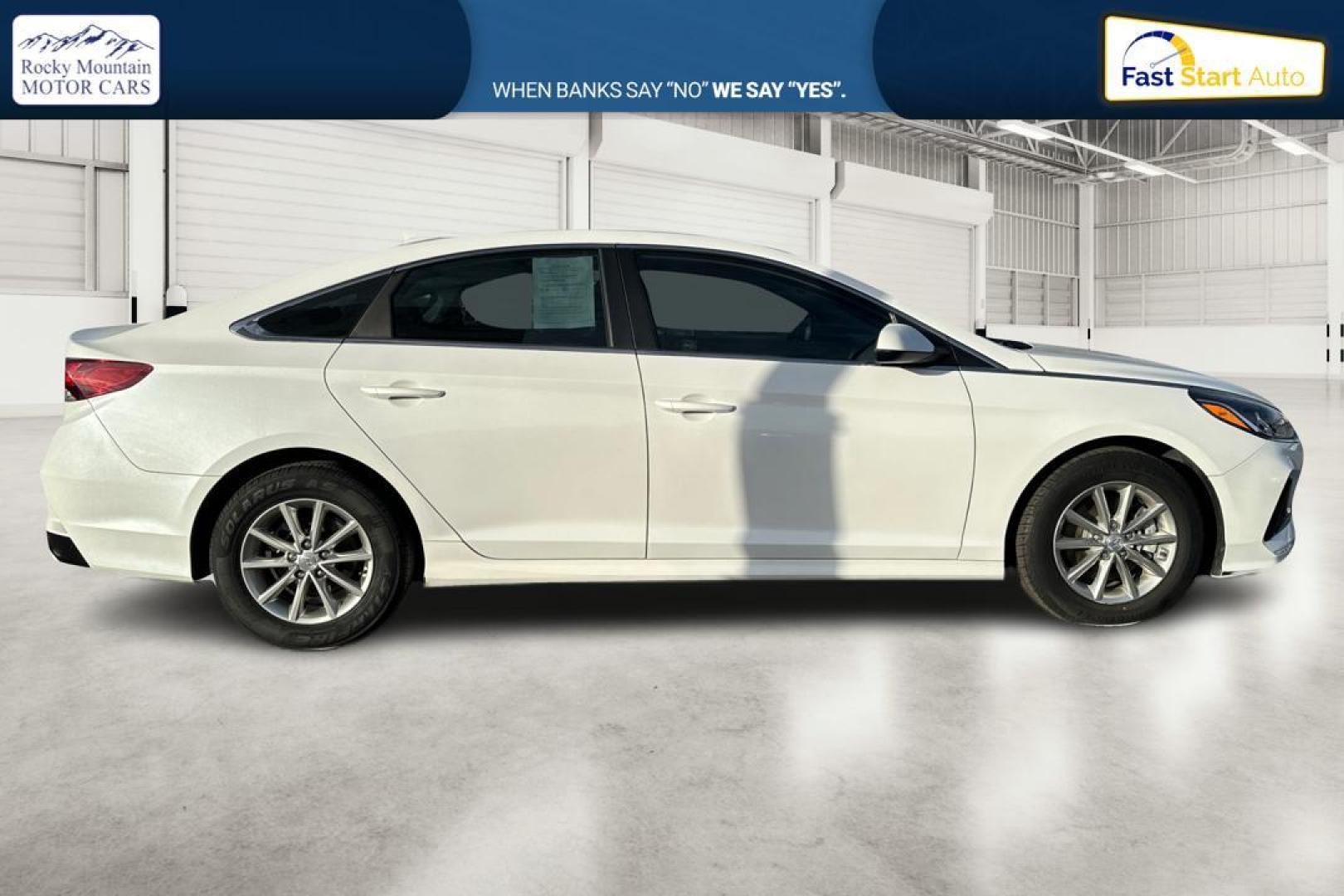 2019 White Hyundai Sonata SE (5NPE24AFXKH) with an 2.4L L4 DOHC 16V engine, 7A transmission, located at 7755 State Street, Midvale, UT, 84047, (801) 753-9063, 40.610329, -111.890656 - Photo#1