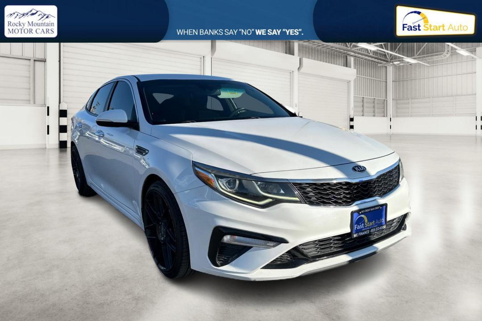 2019 White Kia Optima LX (5XXGT4L35KG) with an 2.4L L4 DOHC 16V engine, 6A transmission, located at 7755 State Street, Midvale, UT, 84047, (801) 753-9063, 40.610329, -111.890656 - Photo#0
