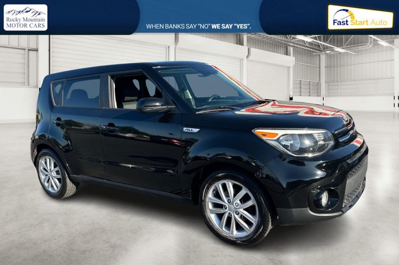 2019 Black Kia Soul + (KNDJP3A59K7) with an 2.0L L4 DOHC 16V engine, 6A transmission, located at 767 S State Road, Pleasant Grove, UT, 84062, (801) 785-1058, 40.354839, -111.736687 - Photo#0