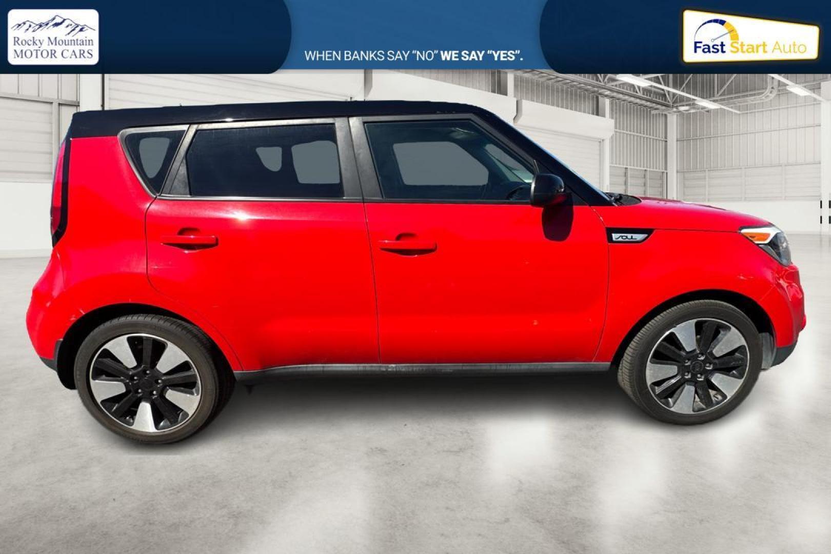 2019 Red Kia Soul + (KNDJP3A53K7) with an 2.0L L4 DOHC 16V engine, 6A transmission, located at 344 S Washington Blvd, Ogden, UT, 84404, (801) 399-1799, 41.255482, -111.970848 - Photo#1